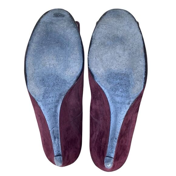 ROGER VIVIER Maroon/Burgundy Suede Leather Wedge/Pump Size 8(38) Designer - Picture 8 of 11